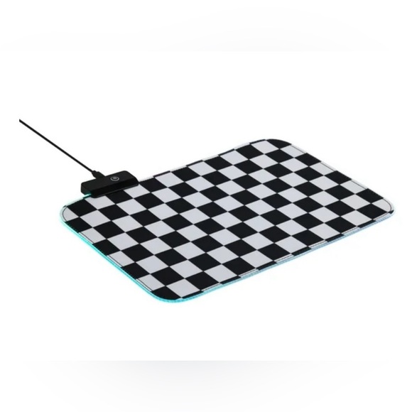 LED Light-Up Mousepad (12 RGB Modes) - Checker Print (12.6” x 8.9”) - Picture 7 of 7